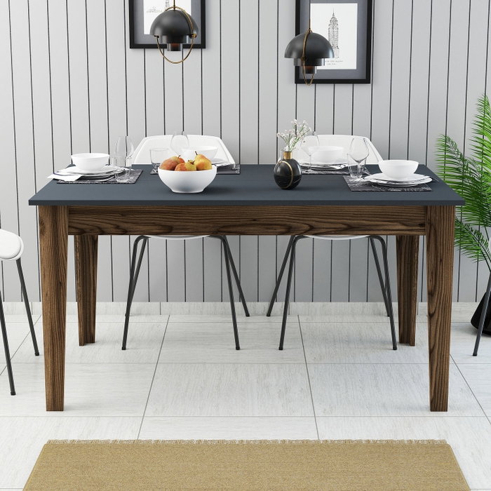 Hanah Home Milan 513 Mesa de Comedor Nogal y Antracita